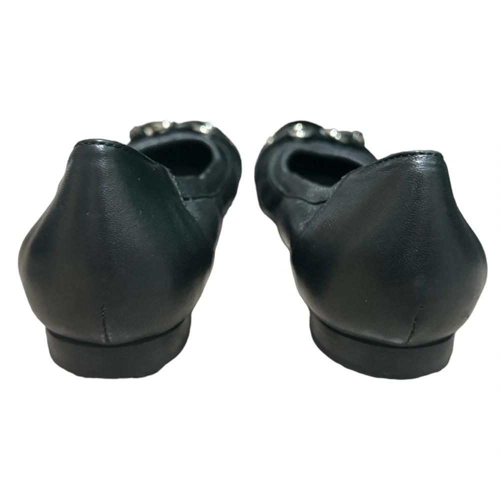 EUC - AGL Cap Toe Ballet Black Leather Flats Size 38.5(8)